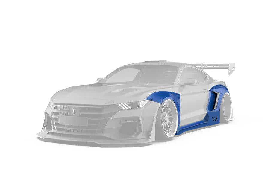 Robot Craftsman "DAWN" & "DUSK" Widebody Fender Flares Wheel Arches & Side Skirts for Ford Mustang Ecoboost V6 GT Mach1 Bullitt S550.2 2018-2023 Carbon Fiber / FRP