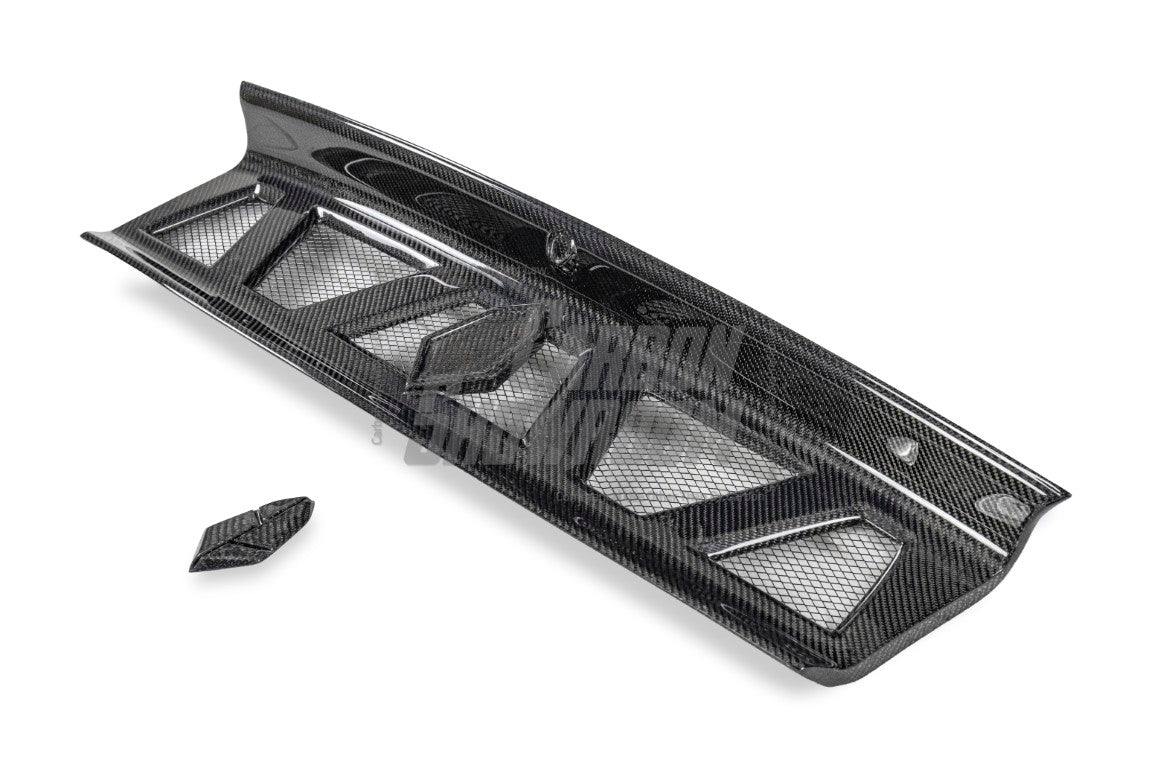 Ford Mustang Ecoboost V6 GT March1 Bullitt S550.1 S550.2 2015 2016 2017 2018 2019 2020 2021 2022 2023 with Aftermarket Parts - "DAWN & DUSK" Trunk Deck Lid Back Cover with Wooden Boat Badge Carbon Fiber / FRP from Robot Craftsman