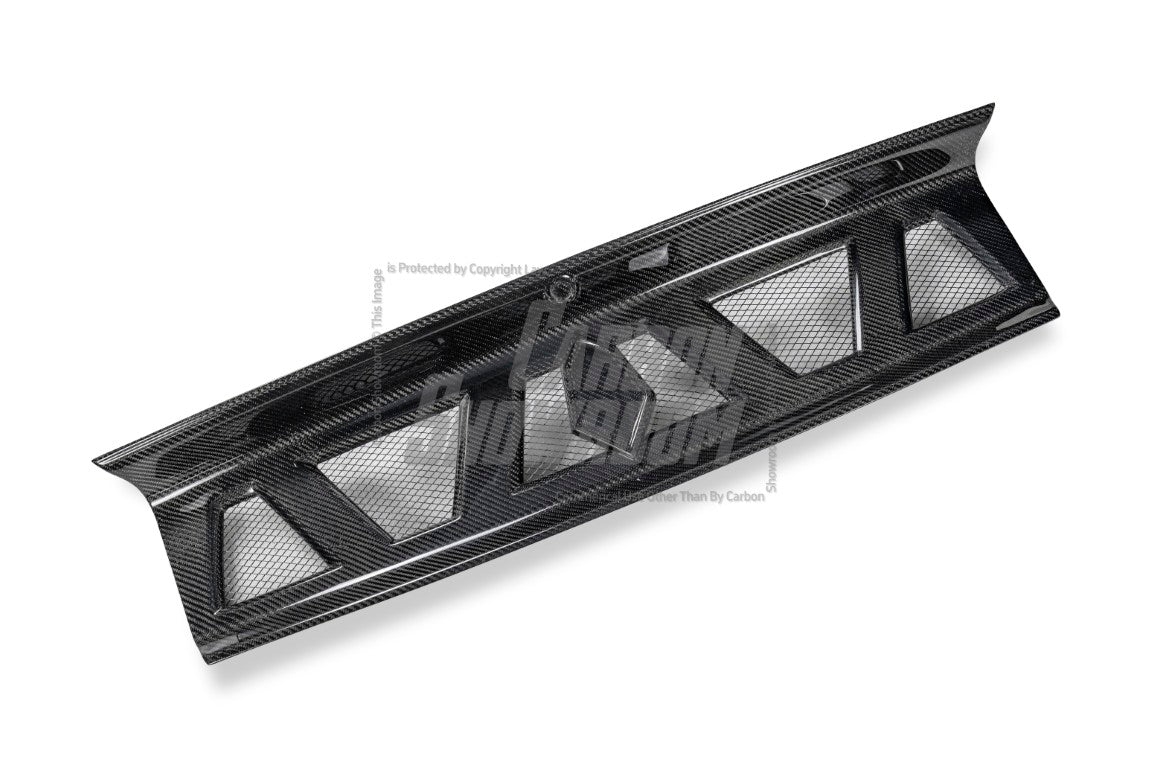 Ford Mustang Ecoboost V6 GT March1 Bullitt S550.1 S550.2 2015 2016 2017 2018 2019 2020 2021 2022 2023 with Aftermarket Parts - "DAWN & DUSK" Trunk Deck Lid Back Cover with Wooden Boat Badge Carbon Fiber / FRP from Robot Craftsman