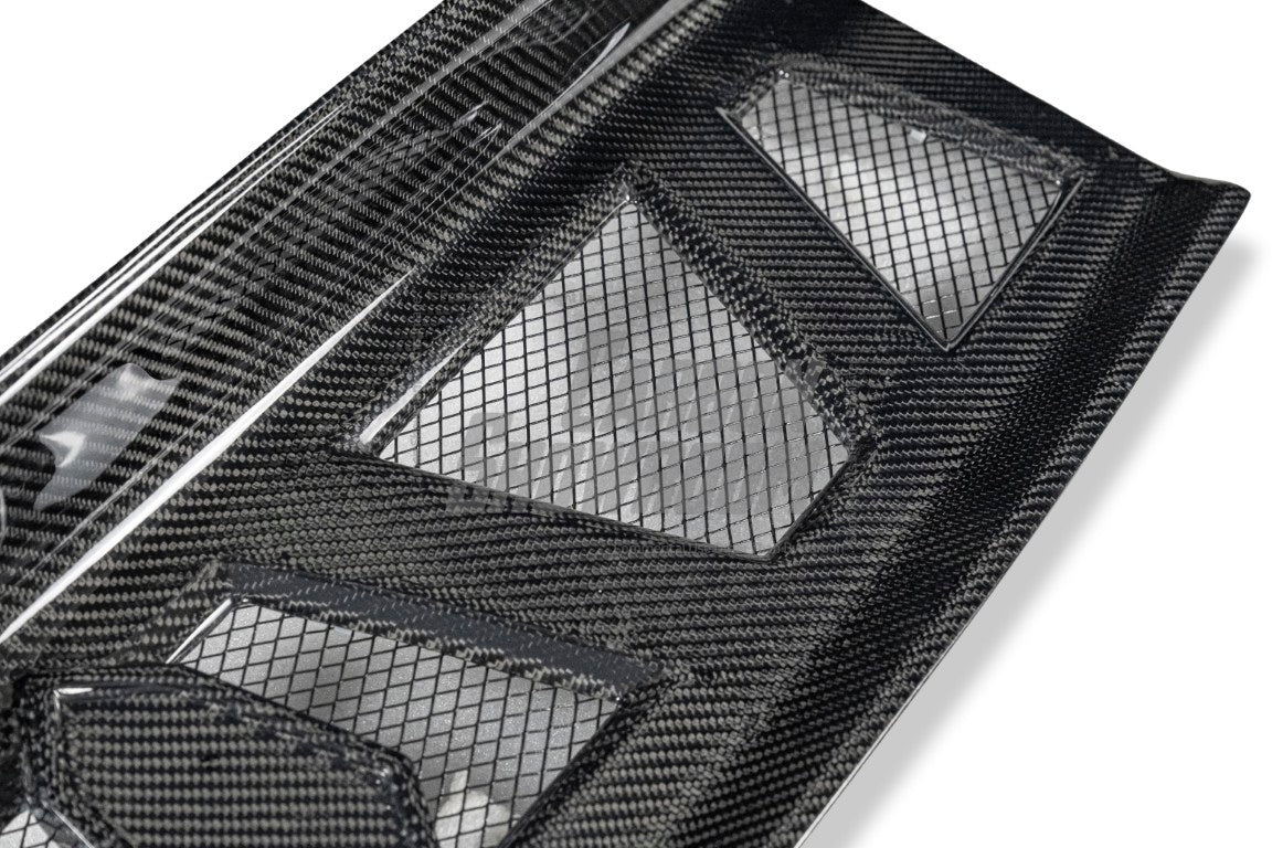 Ford Mustang Ecoboost V6 GT March1 Bullitt S550.1 S550.2 2015 2016 2017 2018 2019 2020 2021 2022 2023 with Aftermarket Parts - "DAWN & DUSK" Trunk Deck Lid Back Cover with Wooden Boat Badge Carbon Fiber / FRP from Robot Craftsman