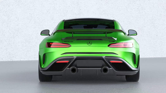 Mercedes Benz AMG GT/GTS C190 (fits both Pre-facelift & facelift) 2015 2016 2017 2018 2019 2020 2021 with Aftermarket Parts - Paragon Rear Bumper & Diffuser (Exhaust Pipe Extension & Tips Included) Carbon Fiber / FRP from Robot Craftsman