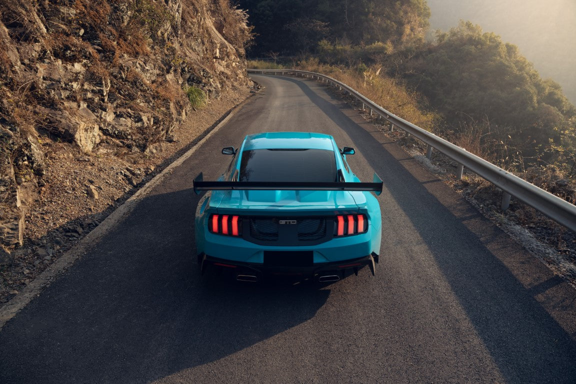 Ford Mustang Ecoboost V6 GT March1 Bullitt S550.1 S550.2 2015 2016 2017 2018 2019 2020 2021 2022 2023 (limits trunk functionality) with Aftermarket Parts - GTD Style Rear Spoiler Wing Carbon Fiber  FRP from Robot Craftsman Ford Mustang Ecoboost V6 GT March1 Bullitt S550.1 S550.2 2015 2016 2017 2018 2019 2020 2021 2022 2023 (limits trunk functionality) with Aftermarket Parts - GTD Style Rear Spoiler Wing Carbon Fiber  FRP from Robot Craftsman