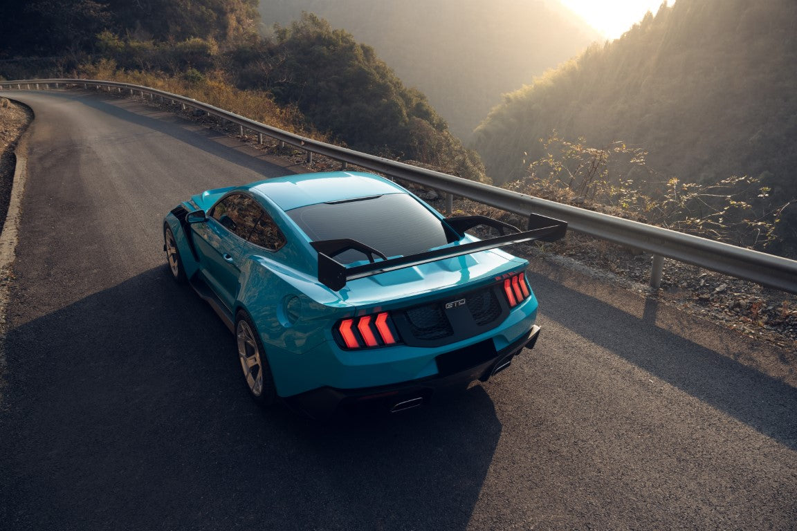 Ford Mustang Ecoboost V6 GT March1 Bullitt S550.1 S550.2 2015 2016 2017 2018 2019 2020 2021 2022 2023 (limits trunk functionality) with Aftermarket Parts - GTD Style Rear Spoiler Wing Carbon Fiber  FRP from Robot Craftsman Ford Mustang Ecoboost V6 GT March1 Bullitt S550.1 S550.2 2015 2016 2017 2018 2019 2020 2021 2022 2023 (limits trunk functionality) with Aftermarket Parts - GTD Style Rear Spoiler Wing Carbon Fiber  FRP from Robot Craftsman