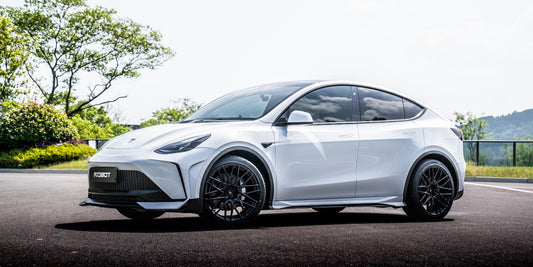 Tesla Model Y Performance AWD Long Range RWD Standard 2020 2021 2022 2023 2024 with Aftermarket Parts - "STARSHIP" Side Skirts PP from Robot Craftsman