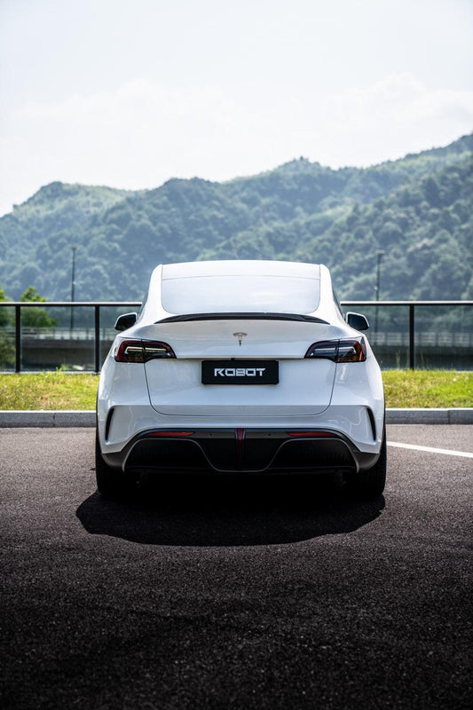 Tesla Model Y Performance AWD Long Range RWD Standard 2020 2021 2022 2023 2024 with Aftermarket Parts - "STARSHIP" Rear Bumper & Diffuser (Third Brake Light Included) PPfrom Robot Craftsman