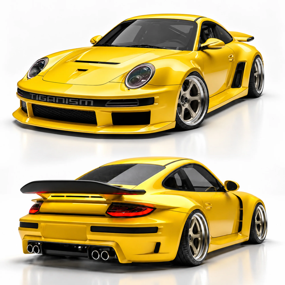 ROBOT CRAFTSMAN "TIGANISM GUSTAV" Widebody Front Fender Flares Wheel Arches for Porsche 997.1 997.2 911 Carrera Base/S/4S/Targa/GTS/GT3/Turbo Carbon Fiber / FRP