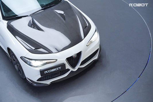 Alfa Romeo Giulia Sport Veloce Ti Sprint RWD AWD Lusso Base 2017 2018 2019 2020 2021 2022 2023 2024 with Aftermarket Parts - "HIDROGAI" Hood Bonnet Carbon Fiber / FRP from Robot Craftsman