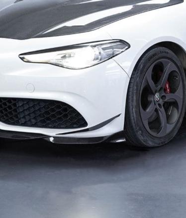 Alfa Romeo Giulia Sport Veloce Ti Sprint RWD AWD 2017 2018 2019 2020 2021 2022 2023 2024 (not suitable for Base and Lusso front bumpers) with Aftermarket Parts - "HIDROGAI" Front Corner Canards Carbon Fiber / FRP from Robot Craftsman