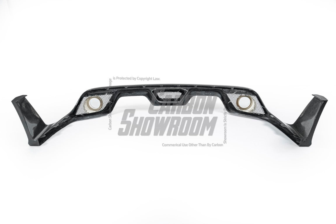 Ford Mustang Ecoboost V6 GT March1 Bullitt S550.1 S550.2 2015-2023 (note: dual exhaust tips) with Aftermarket Parts - CAVALIER Rear Diffuser Carbon Fiber/FRP from Robot Craftsman