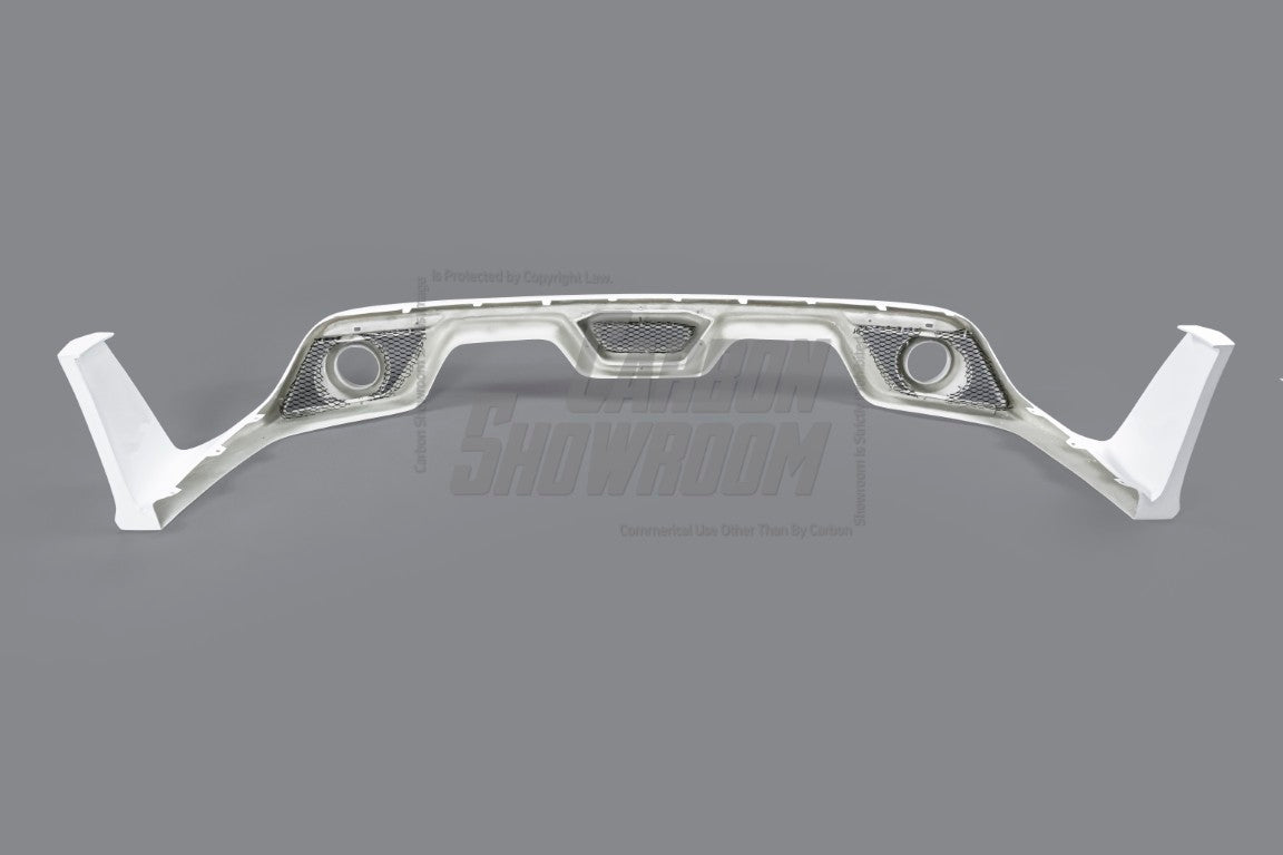 Ford Mustang Ecoboost V6 GT March1 Bullitt S550.1 S550.2 2015-2023 (note: dual exhaust tips) with Aftermarket Parts - CAVALIER Rear Diffuser Carbon Fiber/FRP from Robot Craftsman