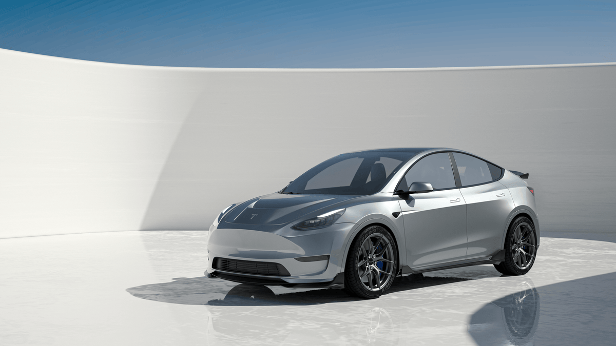 Tesla Model Y Performance AWD Long Range RWD Standard 2020 2021 2023 2024 with Aftermarket Parts - "CRYPTON" Hood Carbon Fiber / FRP from Robot Craftsman