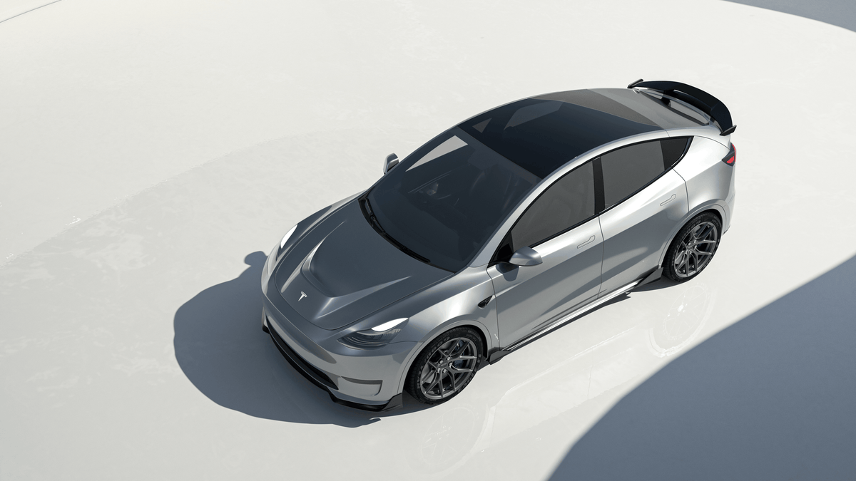 Tesla Model Y Performance AWD Long Range RWD Standard 2020 2021 2023 2024 with Aftermarket Parts - "CRYPTON" Hood Carbon Fiber / FRP from Robot Craftsman
