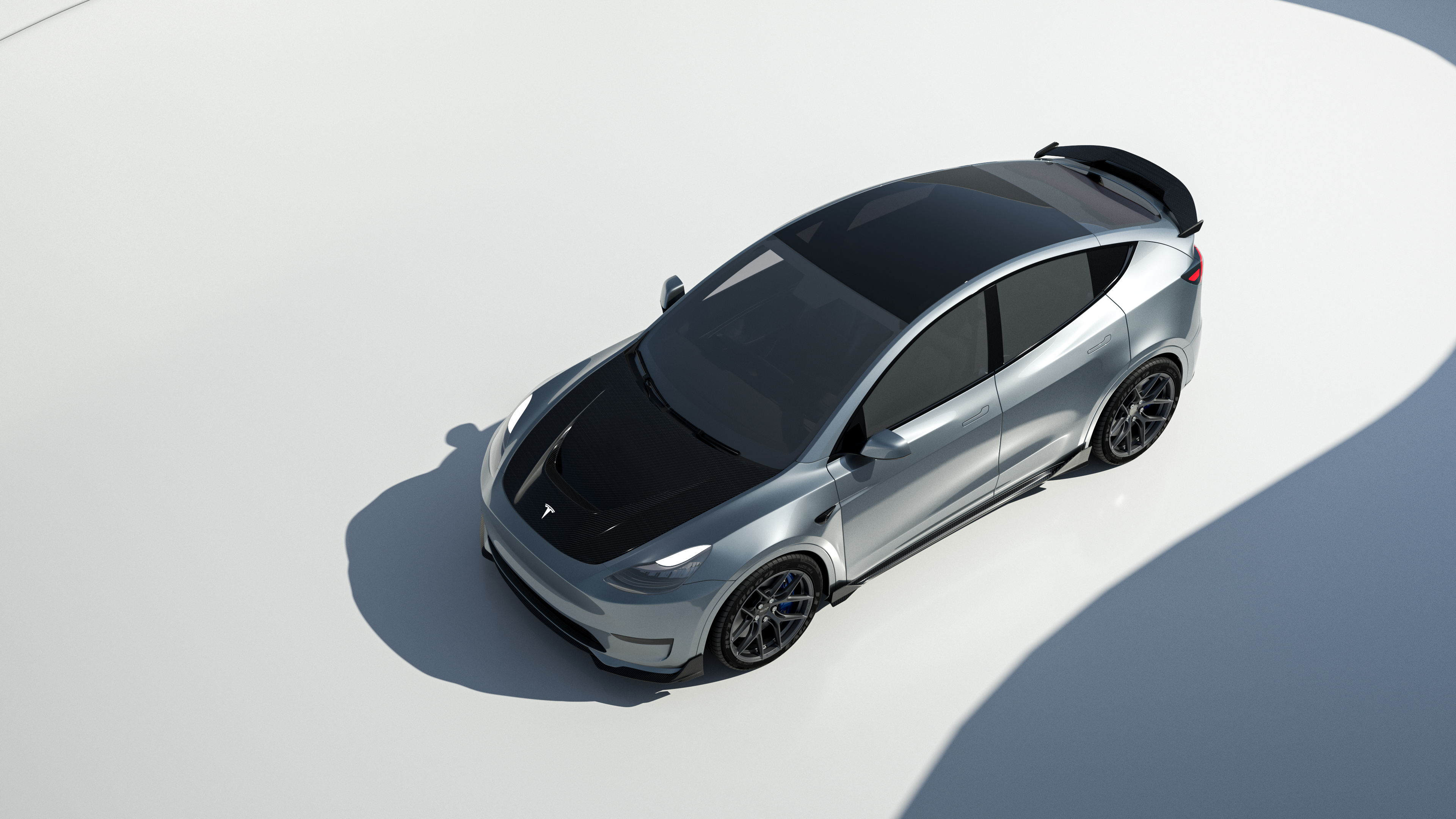 Tesla Model Y Performance AWD Long Range RWD Standard 2020 2021 2023 2024 with Aftermarket Parts - "STARSHIP" Rear Spoiler Wing Carbon Fiber / FRP from Robot Craftsman Tesla Model Y Performance AWD Long Range RWD Standard 2020 2021 2023 2024 with Aftermarket Parts - "STARSHIP" Rear Spoiler Wing Carbon Fiber / FRP from Robot Craftsman