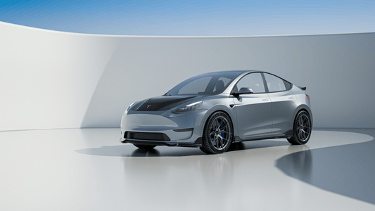 Tesla Model Y Performance AWD Long Range RWD Standard 2020 2021 2023 2024 with Aftermarket Parts - "CRYPTON" Hood Carbon Fiber / FRP from Robot Craftsman