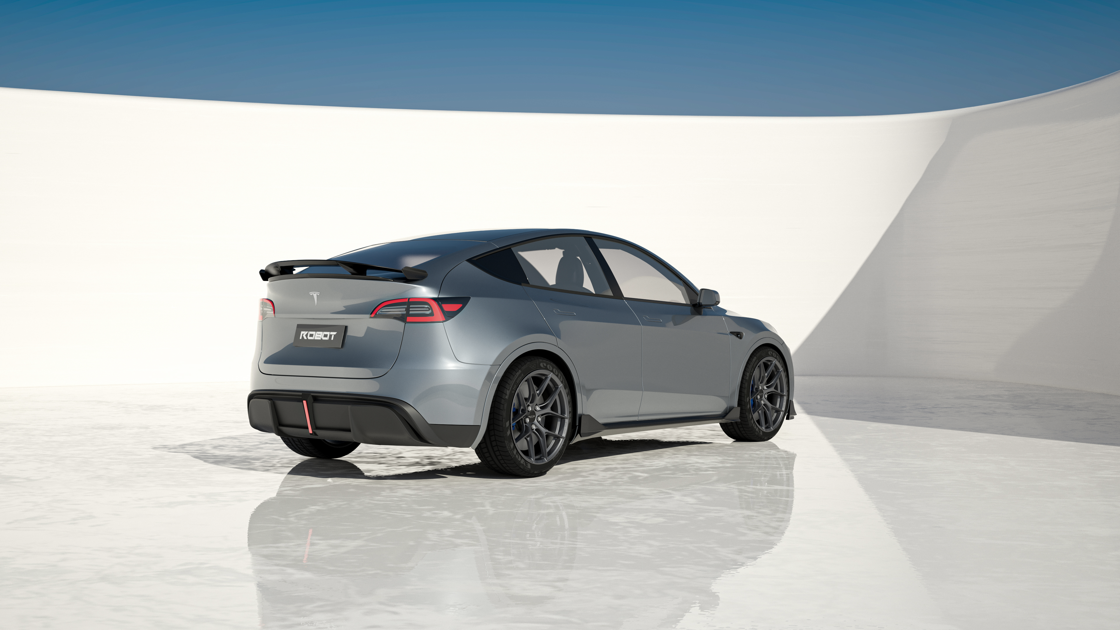 Tesla Model Y Performance AWD Long Range RWD Standard 2020 2021 2023 2024 with Aftermarket Parts - "STARSHIP" Rear Spoiler Wing Carbon Fiber / FRP from Robot Craftsman Tesla Model Y Performance AWD Long Range RWD Standard 2020 2021 2023 2024 with Aftermarket Parts - "STARSHIP" Rear Spoiler Wing Carbon Fiber / FRP from Robot Craftsman