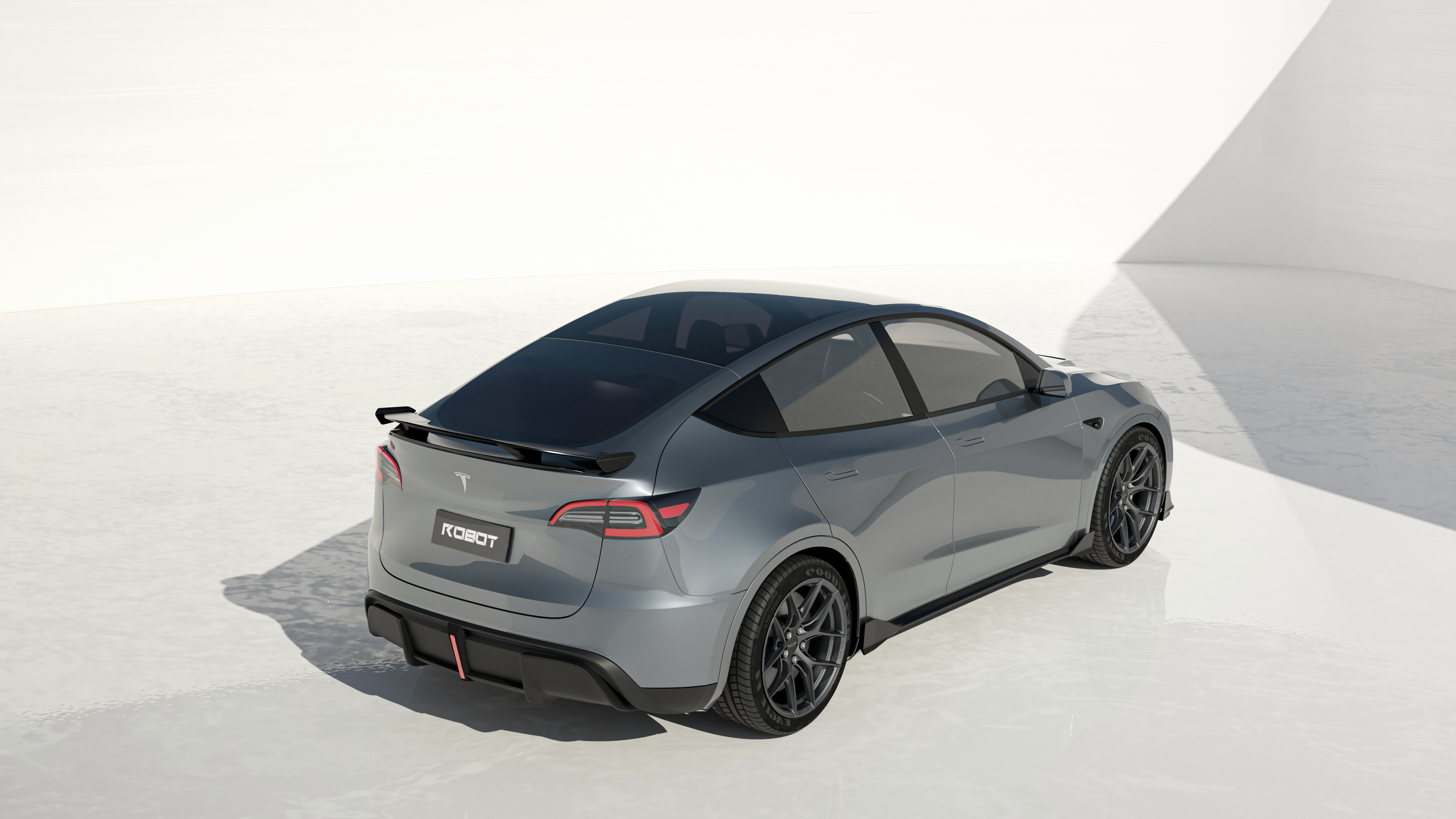 Tesla Model Y Performance AWD Long Range RWD Standard 2020 2021 2023 2024 with Aftermarket Parts - "STARSHIP" Rear Spoiler Wing Carbon Fiber / FRP from Robot Craftsman Tesla Model Y Performance AWD Long Range RWD Standard 2020 2021 2023 2024 with Aftermarket Parts - "STARSHIP" Rear Spoiler Wing Carbon Fiber / FRP from Robot Craftsman