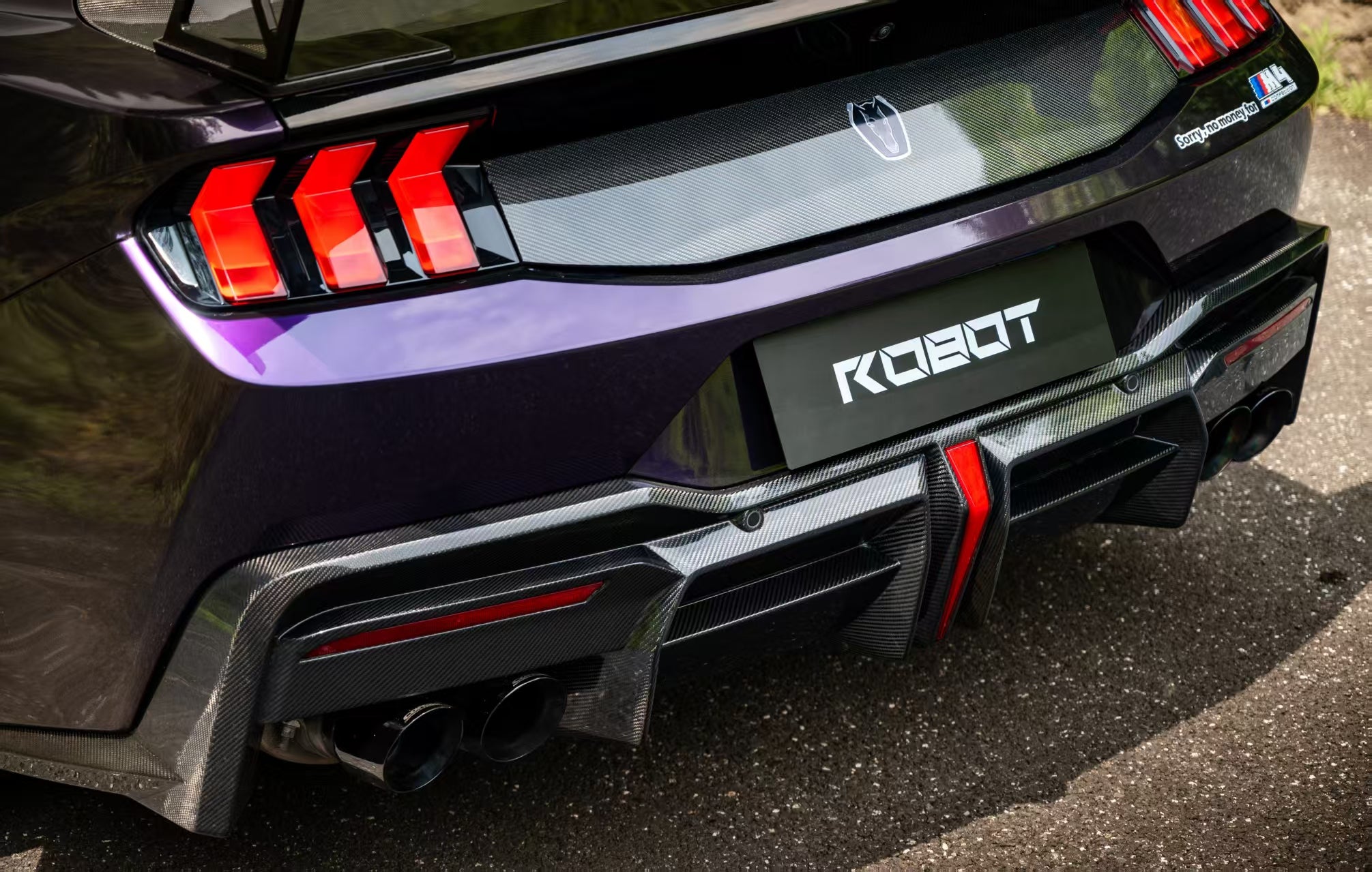 Ford Mustang S650 2024-ON with Aftermarket Parts - DARKSTAR Rear Diffuser Carbon Fiber from Robot Craftsman Ford Mustang S650 2024-ON with Aftermarket Parts - DARKSTAR Rear Diffuser Carbon Fiber from Robot Craftsman