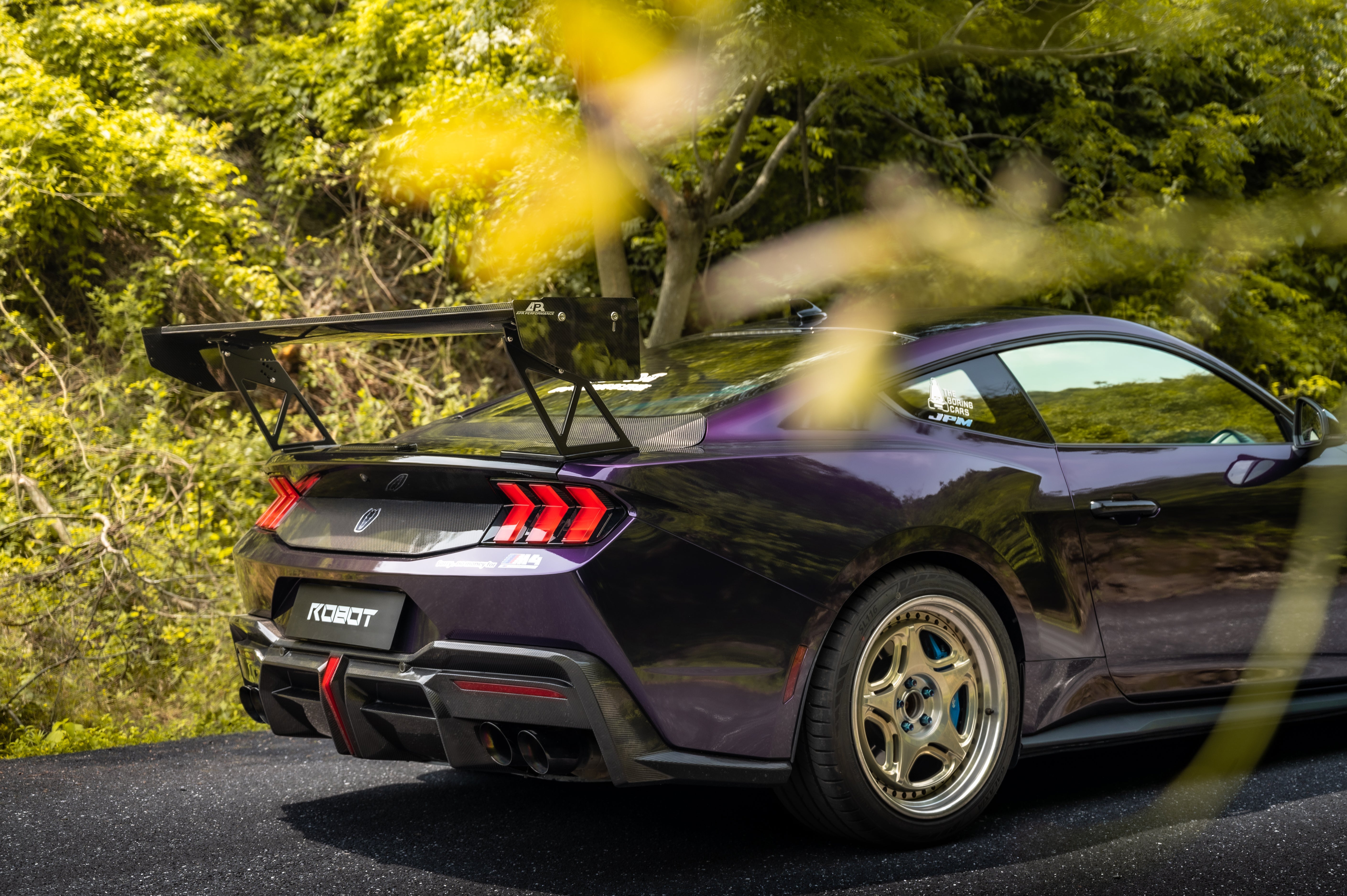 Ford Mustang S650 2024-ON with Aftermarket Parts - DARKSTAR Rear Diffuser Carbon Fiber from Robot Craftsman Ford Mustang S650 2024-ON with Aftermarket Parts - DARKSTAR Rear Diffuser Carbon Fiber from Robot Craftsman