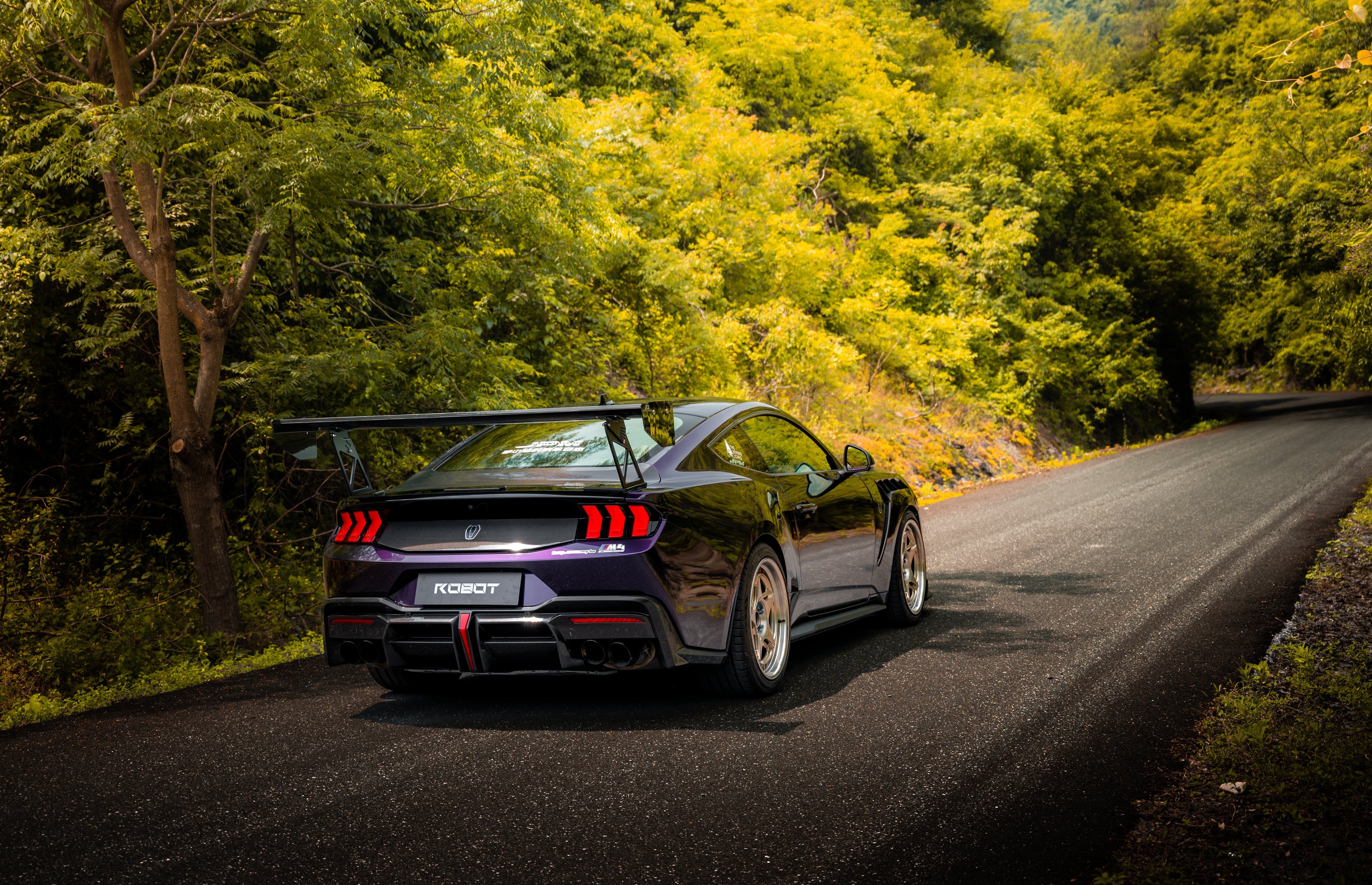 Ford Mustang S650 2024-ON with Aftermarket Parts - DARKSTAR Rear Diffuser Carbon Fiber from Robot Craftsman Ford Mustang S650 2024-ON with Aftermarket Parts - DARKSTAR Rear Diffuser Carbon Fiber from Robot Craftsman