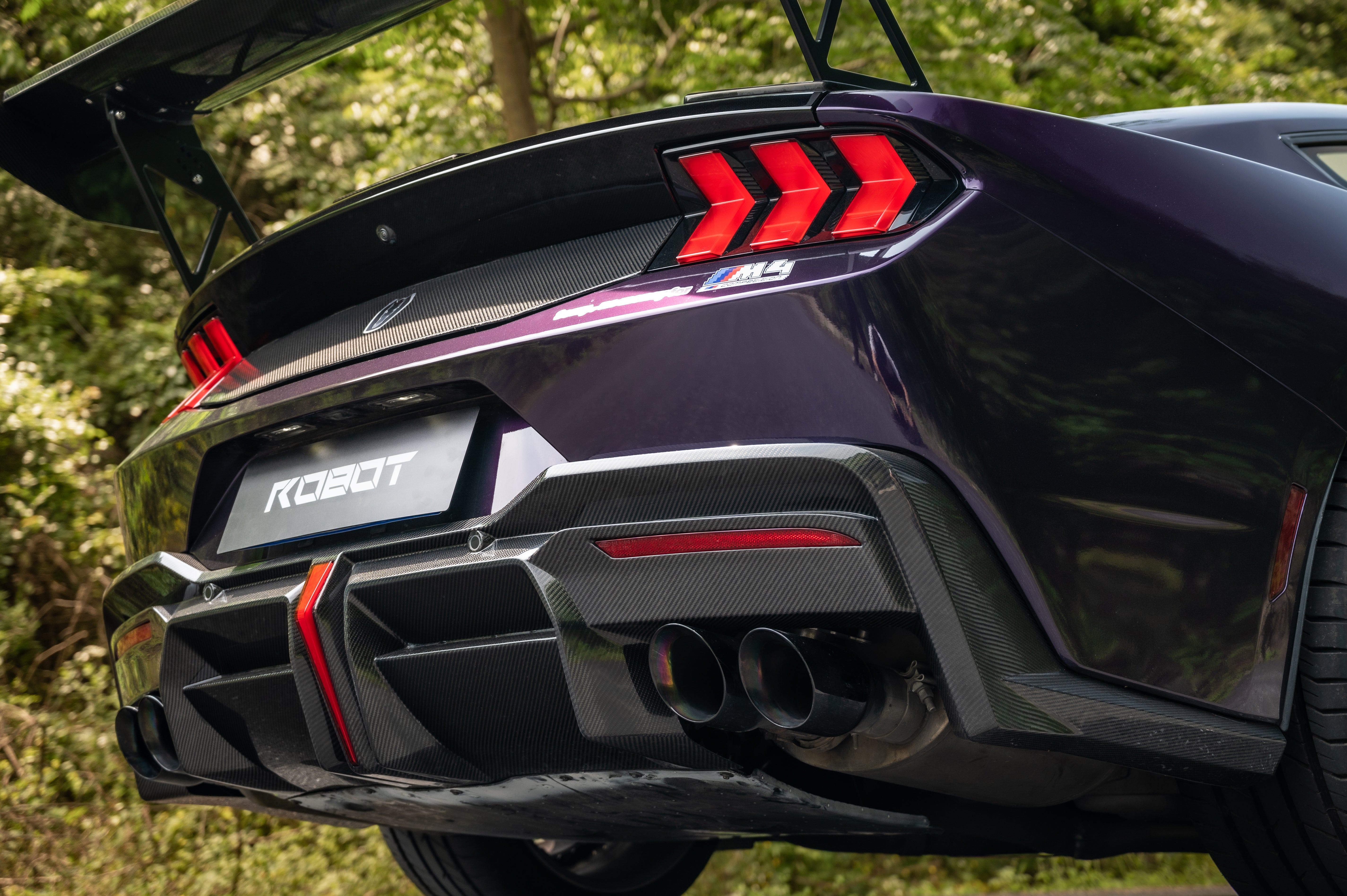 Ford Mustang S650 2024-ON with Aftermarket Parts - DARKSTAR Rear Diffuser Carbon Fiber from Robot Craftsman Ford Mustang S650 2024-ON with Aftermarket Parts - DARKSTAR Rear Diffuser Carbon Fiber from Robot Craftsman