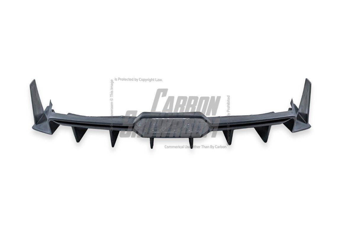 Ford Mustang Ecoboost V6 GT March1 Bullitt S550.1 S550.2 2015 2016 2017 2018 2019 2020 2021 2022 2023 with Aftermarket Parts - DAWN & DUSK Rear Bumper & Diffuser & Exhaust Tip Trim Carbon Fiber / FRP from Robot Craftsman