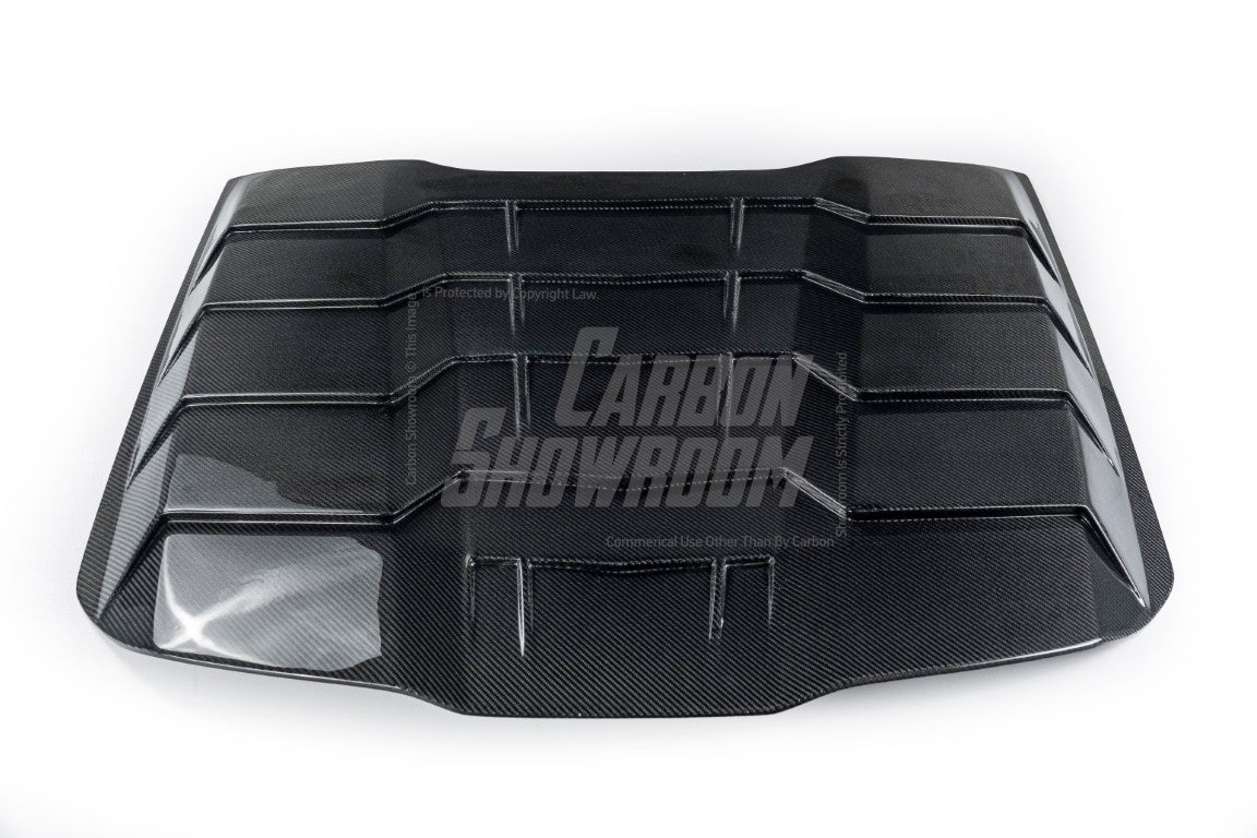 Ford Mustang Ecoboost V6 GT March1 Bullitt S550.1 S550.2 2015 2016 2017 2018 2019 2020 2021 2022 2023 with Aftermarket Parts - "DAWN & DUSK" Rear Window Louvers Carbon Fiber / FRP from Robot Craftsman
