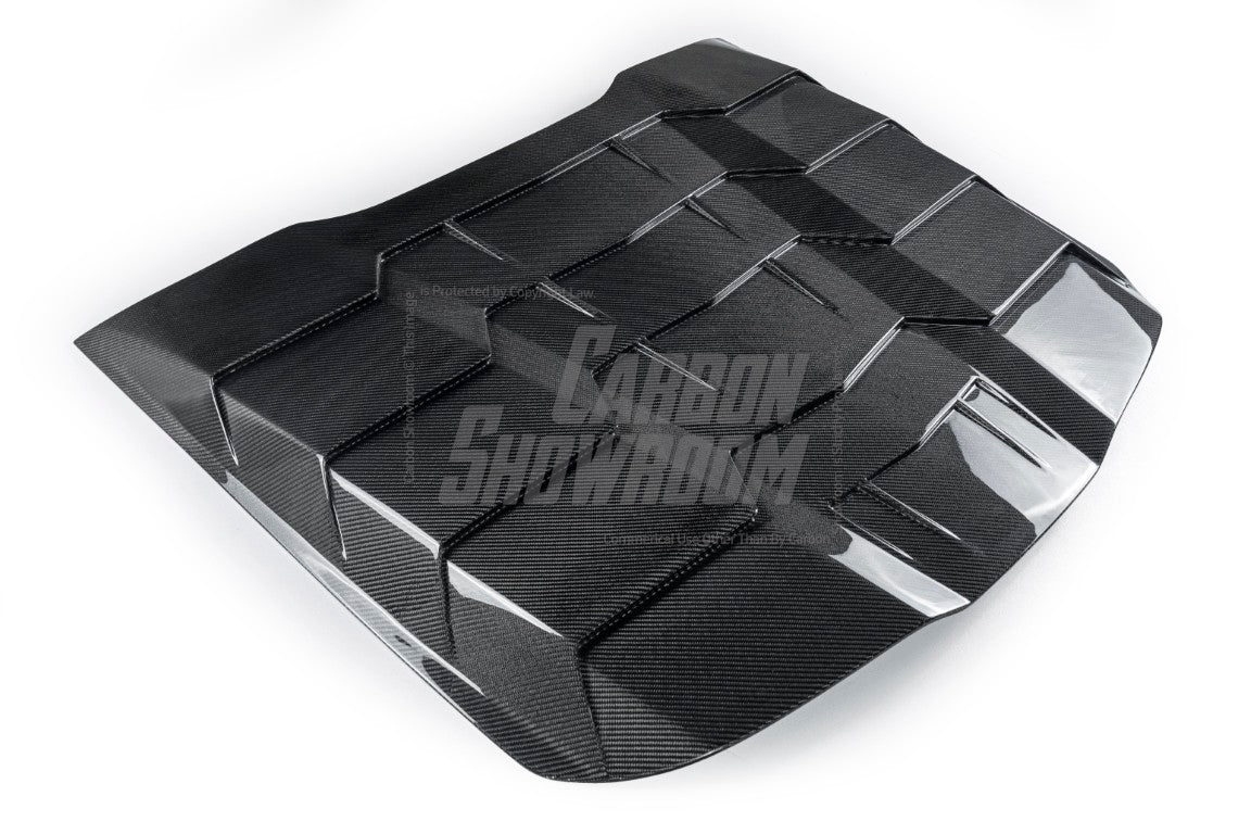 Ford Mustang Ecoboost V6 GT March1 Bullitt S550.1 S550.2 2015 2016 2017 2018 2019 2020 2021 2022 2023 with Aftermarket Parts - "DAWN & DUSK" Rear Window Louvers Carbon Fiber / FRP from Robot Craftsman