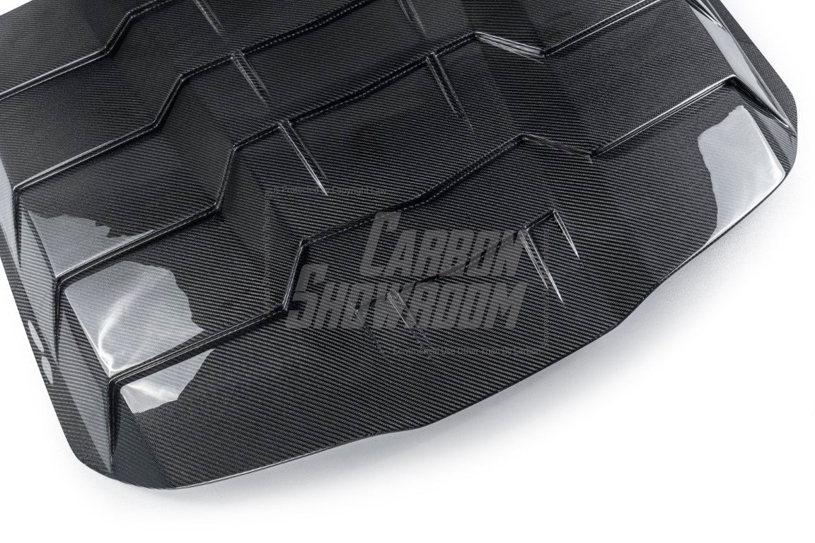 Ford Mustang Ecoboost V6 GT March1 Bullitt S550.1 S550.2 2015 2016 2017 2018 2019 2020 2021 2022 2023 with Aftermarket Parts - "DAWN & DUSK" Rear Window Louvers Carbon Fiber / FRP from Robot Craftsman