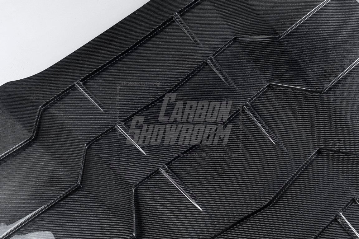 Ford Mustang Ecoboost V6 GT March1 Bullitt S550.1 S550.2 2015 2016 2017 2018 2019 2020 2021 2022 2023 with Aftermarket Parts - "DAWN & DUSK" Rear Window Louvers Carbon Fiber / FRP from Robot Craftsman