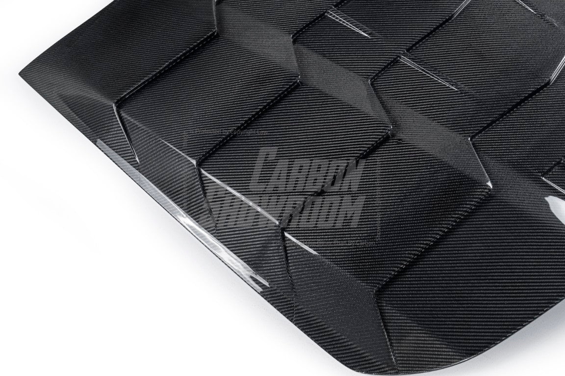 Ford Mustang Ecoboost V6 GT March1 Bullitt S550.1 S550.2 2015 2016 2017 2018 2019 2020 2021 2022 2023 with Aftermarket Parts - "DAWN & DUSK" Rear Window Louvers Carbon Fiber / FRP from Robot Craftsman