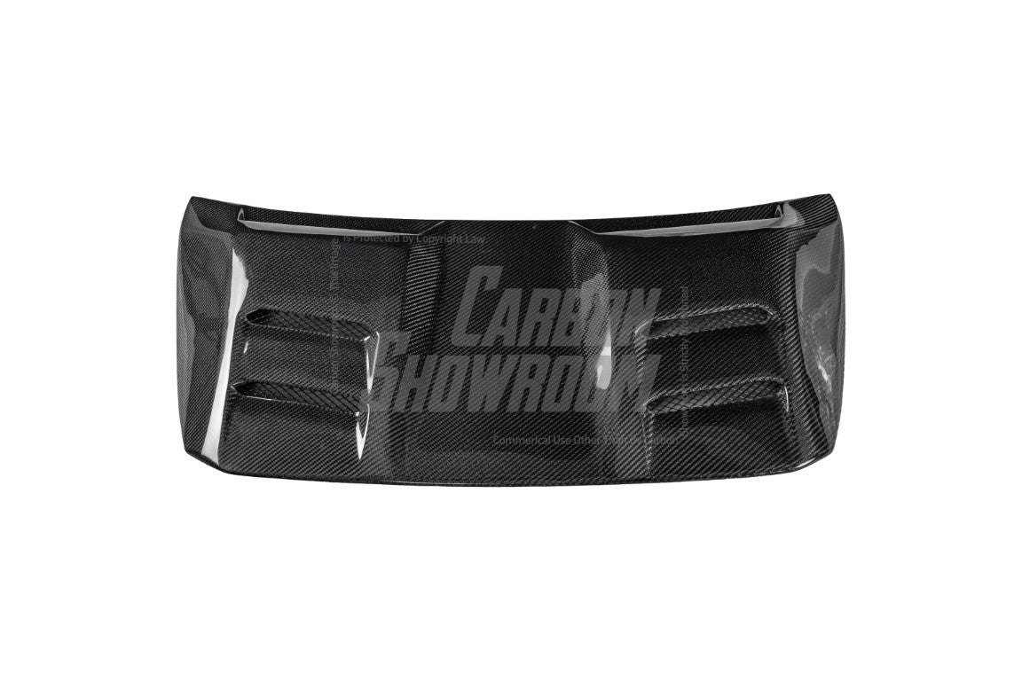 Ford Mustang Ecoboost V6 GT March1 Bullitt S550.1 S550.2 2015 2016 2017 2018 2019 2020 2021 2022 2023 with Aftermarket Parts - "CAVALIER" Ducktail Spoiler & Rear Trunk Lid Cover Carbon Fiber / FRP from Robot Craftsman