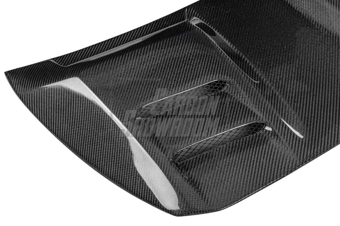 Ford Mustang Ecoboost V6 GT March1 Bullitt S550.1 S550.2 2015 2016 2017 2018 2019 2020 2021 2022 2023 with Aftermarket Parts - "CAVALIER" Ducktail Spoiler & Rear Trunk Lid Cover Carbon Fiber / FRP from Robot Craftsman