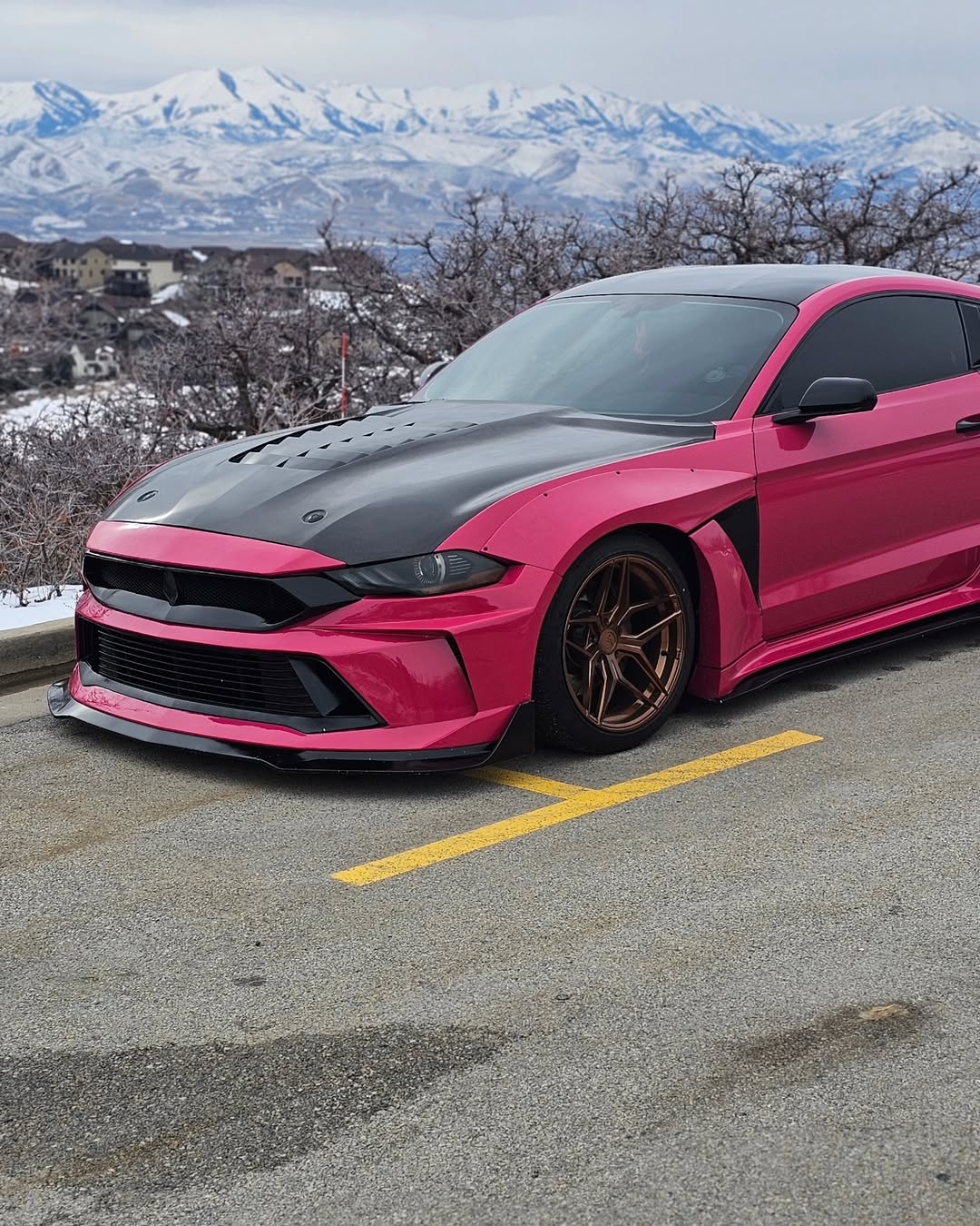 Ford Mustang Ecoboost V6 GT S550.1 2015 2016 2017 & Mustang Ecoboost V6 GT March1 Bullitt S550.2 2018 2019 2020 2021 2022 2023 with Aftermarket Parts - " DAWN & DUSK " Widebody Fender Flares Wheel Arches & Side Skirts Carbon Fiber / FRP from Robot Craftsman