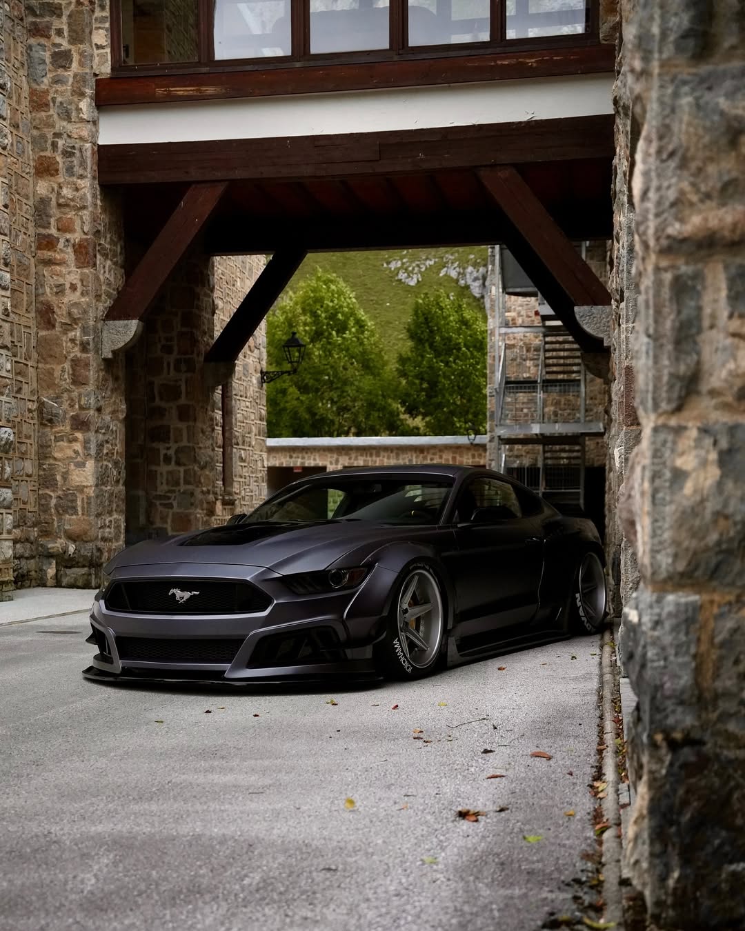Ford Mustang Ecoboost V6 GT S550.1 2015 2016 2017 & Mustang Ecoboost V6 GT March1 Bullitt S550.2 2018 2019 2020 2021 2022 2023 with Aftermarket Parts - "STORM" Widebody Fender Flares Wheel Arches & Side Skirts Carbon Fiber / FRP from Robot Craftsman