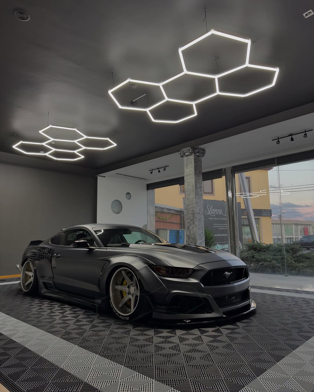 Ford Mustang Ecoboost V6 GT S550.1 2015 2016 2017 & Mustang Ecoboost V6 GT March1 Bullitt S550.2 2018 2019 2020 2021 2022 2023 with Aftermarket Parts - "STORM" Widebody Fender Flares Wheel Arches & Side Skirts Carbon Fiber / FRP from Robot Craftsman