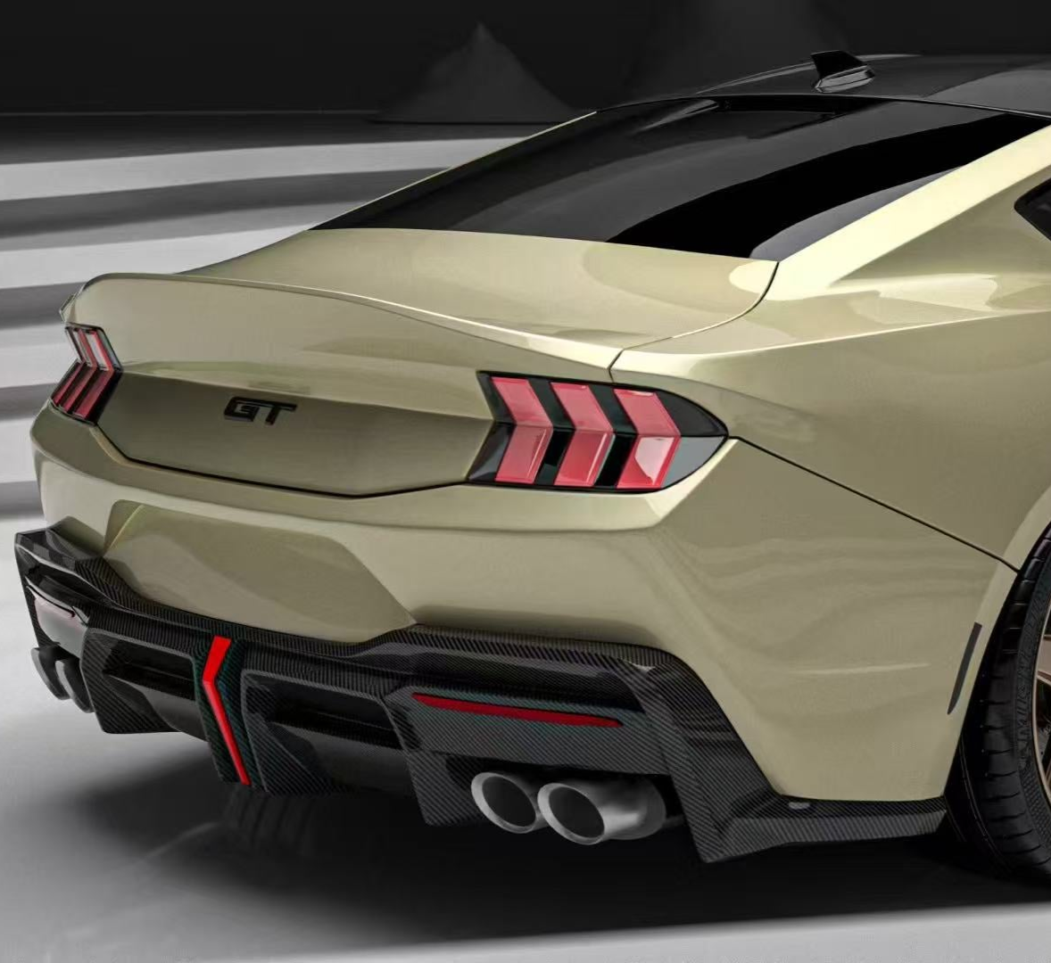 Ford Mustang S650 2.3 Ecoboost 5.0 GT Dark Horse 2024-ON with Aftermarket Parts - DARKSTAR Rear Spoiler Carbon Fiber / FRP from Robot Craftsman Ford Mustang S650 2.3 Ecoboost 5.0 GT Dark Horse 2024-ON with Aftermarket Parts - DARKSTAR Rear Spoiler Carbon Fiber / FRP from Robot Craftsman