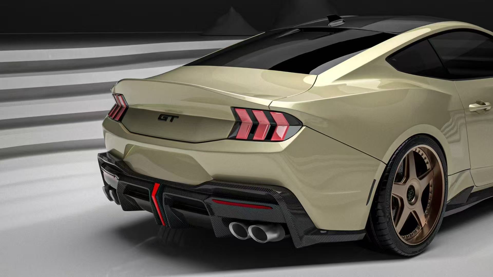 Ford Mustang S650 2.3 Ecoboost 5.0 GT Dark Horse 2024-ON with Aftermarket Parts - DARKSTAR Rear Spoiler Carbon Fiber / FRP from Robot Craftsman Ford Mustang S650 2.3 Ecoboost 5.0 GT Dark Horse 2024-ON with Aftermarket Parts - DARKSTAR Rear Spoiler Carbon Fiber / FRP from Robot Craftsman