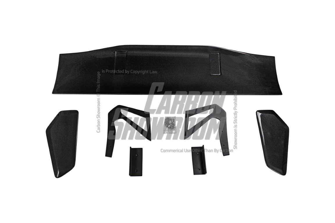 Ford Mustang Ecoboost V6 GT March1 Bullitt S550.1 S550.2 2015 2016 2017 2018 2019 2020 2021 2022 2023 with Aftermarket Parts - CAVALIER Rear GT Wing Carbon Fiber / FRP from Robot Craftsman