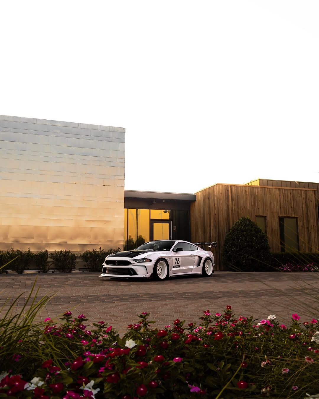 Ford Mustang Ecoboost V6 GT 2015 2016 2017 & Mustang Ecoboost V6 GT S550.1 2015 2016 2017 & Mustang Ecoboost V6 GT March1 Bullitt S550.2 2018 2019 2020 2021 2022 2023 with Aftermarket Parts - DUSK Front Bumper & Lip (Badge included) & Replacement Front Lip Only Carbon Fiber / FRP from Robot Craftsman