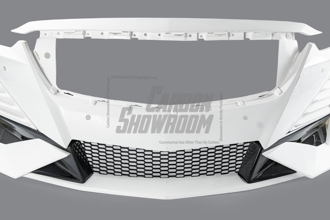 Cadillac CT5 CT5-V Sport Premium Luxury Base 2020 2021 2022 2023 2024 with Aftermarket Parts - "PRISM" Front Bumper & Front Lip Carbon Fiber / FRP from Robot Craftsman
