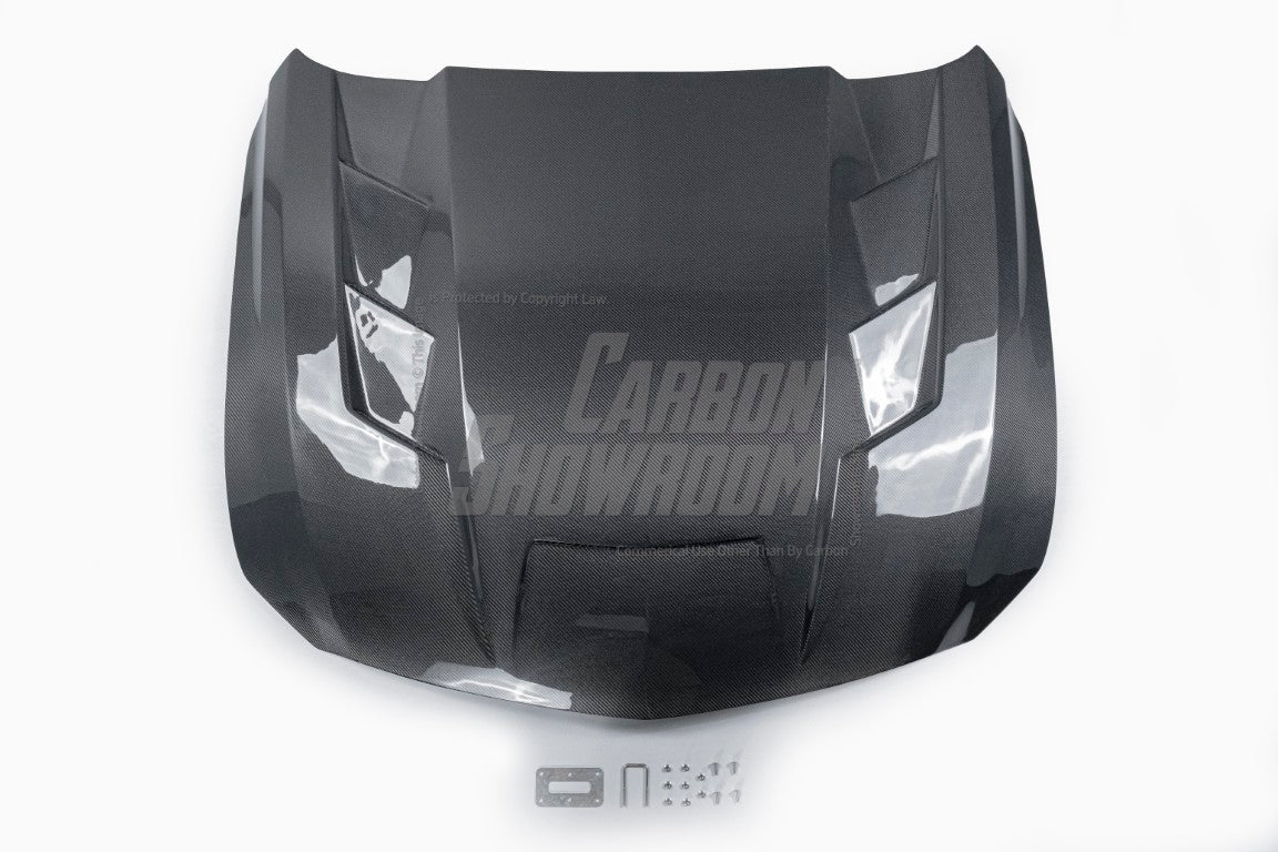 Cadillac CT5 CT5-V Blackwing Sport Premium Luxury Base 2020 2021 2022 2023 2024 with Aftermarket Parts - "PRISM" Hood Bonnet Carbon Fiber / FRP from Robot Craftsman