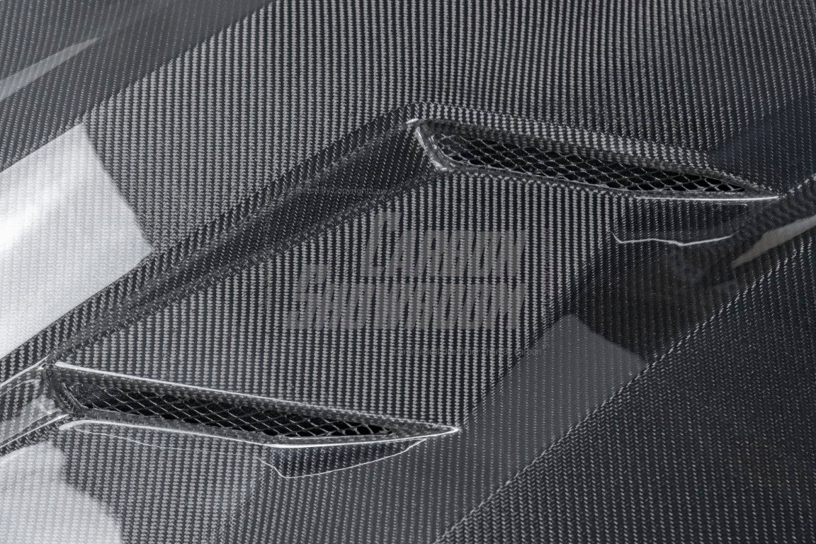 Cadillac CT5 CT5-V Blackwing Sport Premium Luxury Base 2020 2021 2022 2023 2024 with Aftermarket Parts - "PRISM" Hood Bonnet Carbon Fiber / FRP from Robot Craftsman