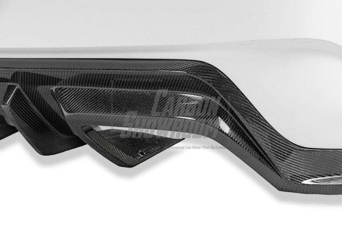 Cadillac CT5 CT5-V Blackwing Sport Premium Luxury Base 2020 2021 2022 2023 2024 with Aftermarket Parts - "PRISM" Rear Bumper & Diffuser Carbon Fiber / FRP from Robot Craftsman