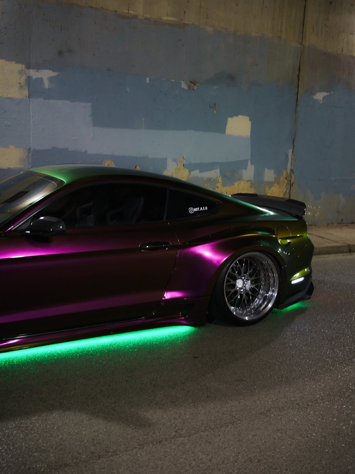 Ford Mustang Ecoboost V6 GT S550.1 2015 2016 2017 & Mustang Ecoboost V6 GT March1 Bullitt S550.2 2018 2019 2020 2021 2022 2023 with Aftermarket Parts - "STORM" Widebody Fender Flares Wheel Arches & Side Skirts Carbon Fiber / FRP from Robot Craftsman