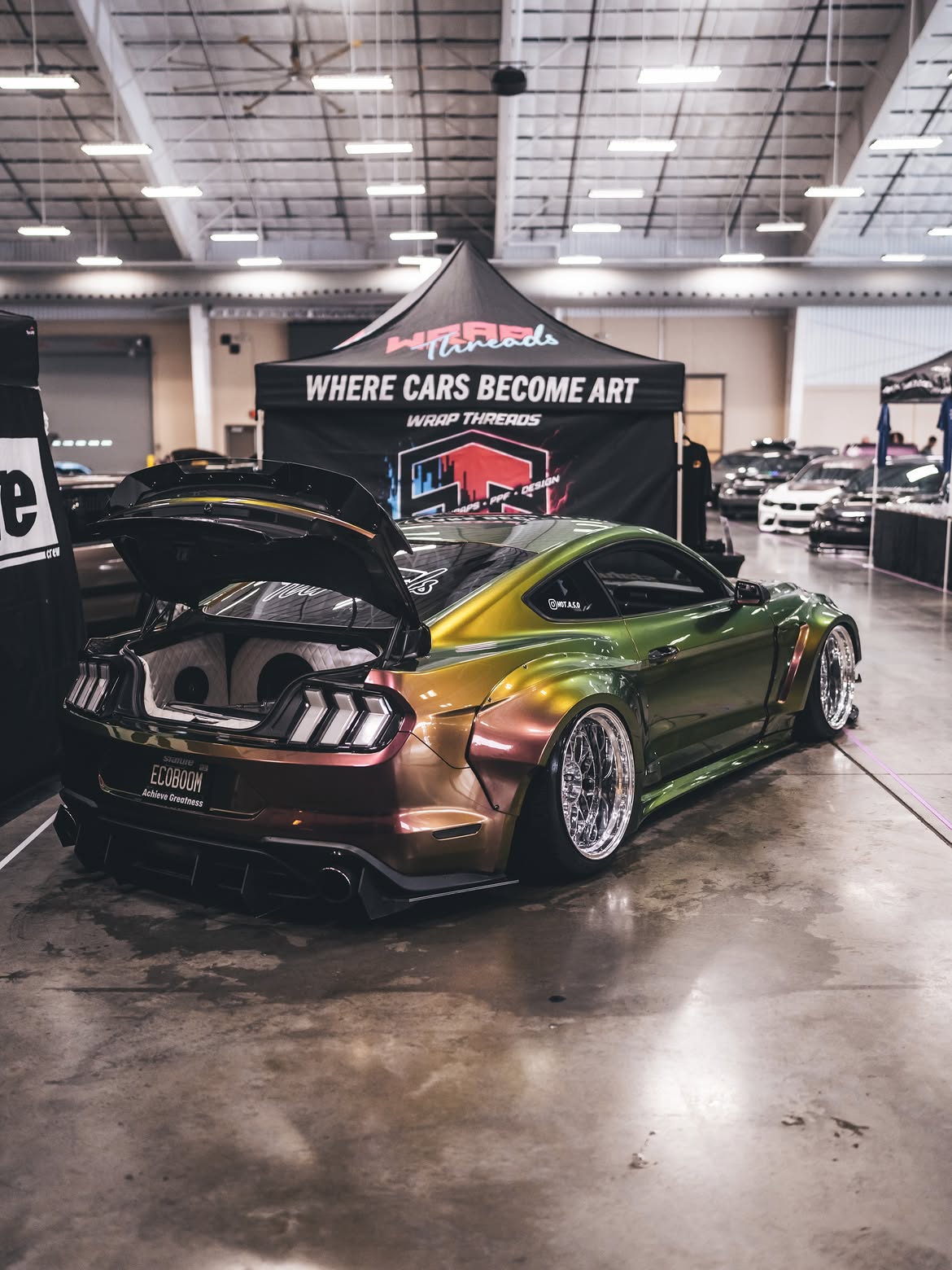 Ford Mustang Ecoboost V6 GT S550.1 2015 2016 2017 & Mustang Ecoboost V6 GT March1 Bullitt S550.2 2018 2019 2020 2021 2022 2023 with Aftermarket Parts - "STORM" Widebody Fender Flares Wheel Arches & Side Skirts Carbon Fiber / FRP from Robot Craftsman