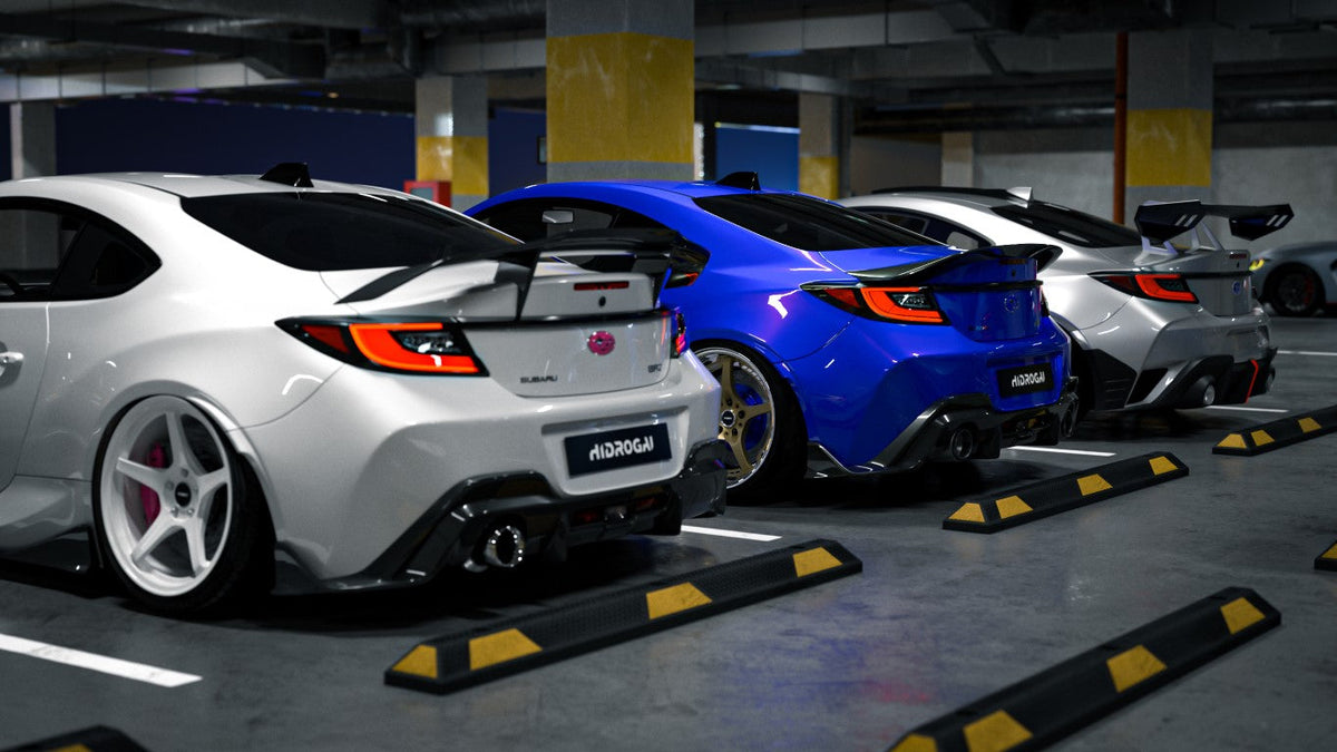 Subaru BRZ ZD8 2020 2021 2022 2023 2024 & Toyota GR86 ZN8 2020 2021 2022 2023 2024 with Aftermarket Parts - "HIDROGAI" Rear Diffuser Carbon Fiber / FRP from Robot Craftsman