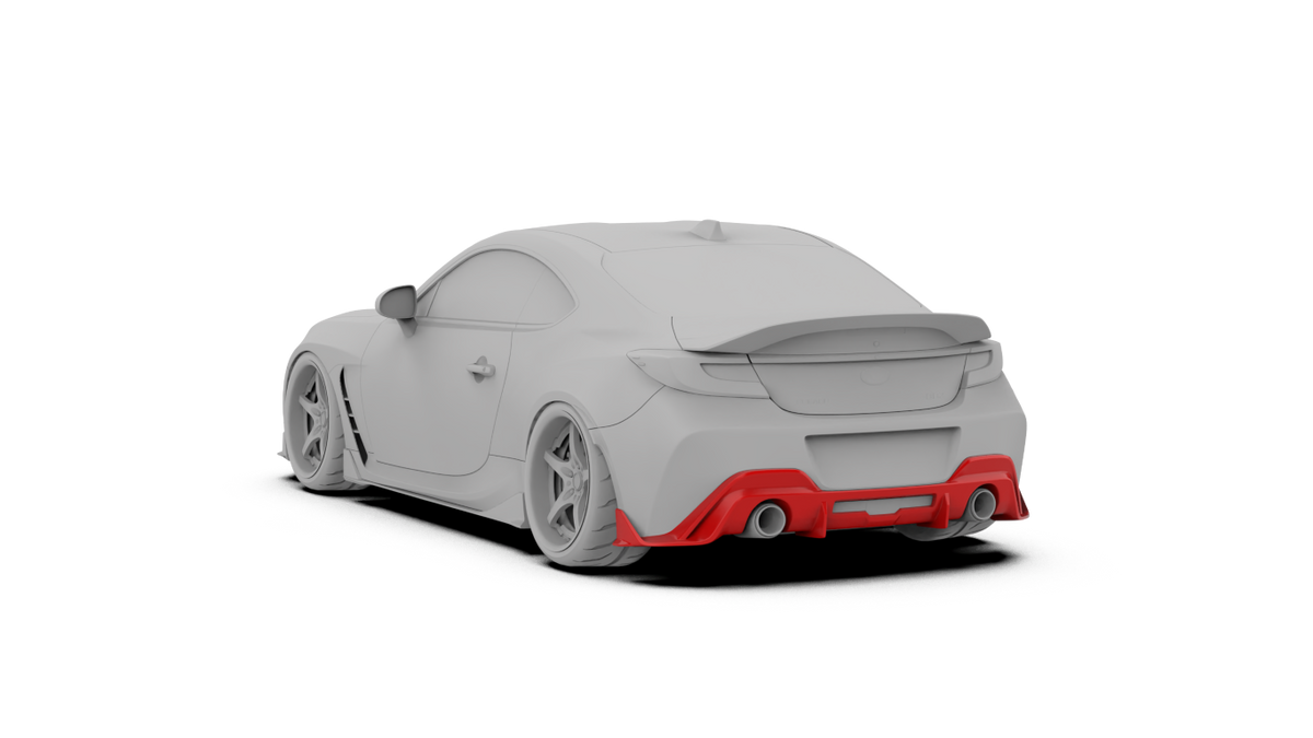 Subaru BRZ ZD8 2020 2021 2022 2023 2024 & Toyota GR86 ZN8 2020 2021 2022 2023 2024 with Aftermarket Parts - "HIDROGAI" Rear Diffuser Carbon Fiber / FRP from Robot Craftsman