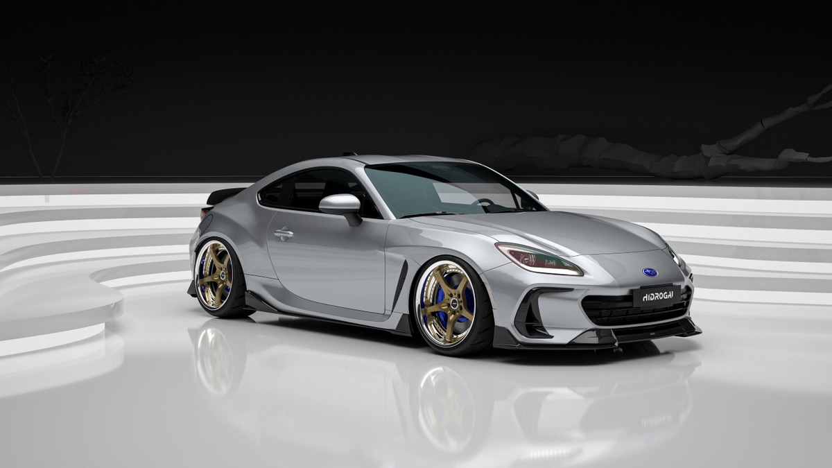 Subaru BRZ ZD8 2022 2023 2024 with Aftermarket Parts - "HIDROGAI" Front Lip Splitter Carbon Fiber / FRP from Robot Craftsman