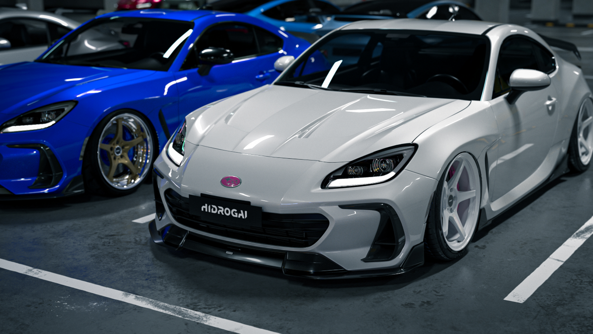 Subaru BRZ ZD8 2022 2023 2024 with Aftermarket Parts - "HIDROGAI" Front Lip Splitter Carbon Fiber / FRP from Robot Craftsman
