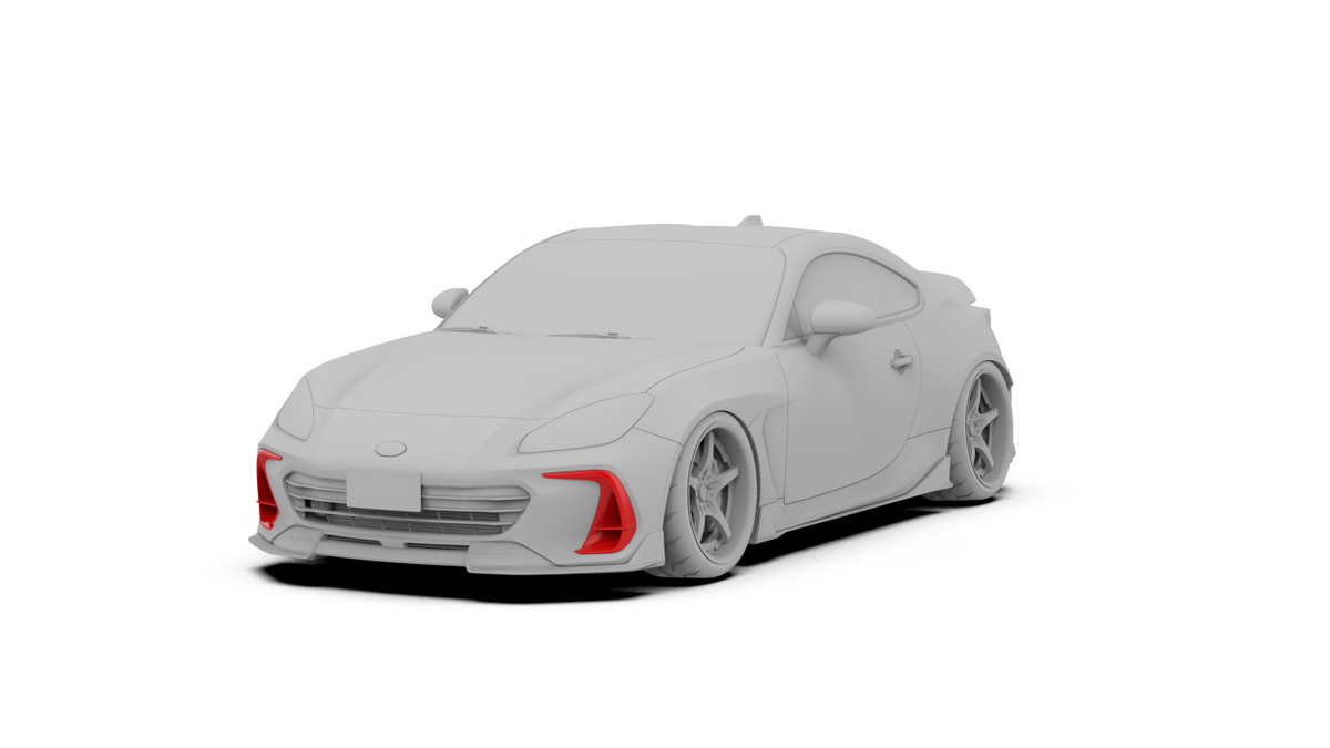 Subaru BRZ ZD8 2022 2023 2024 with Aftermarket Parts - "HIDROGAI" Front Bumper Vent Upper Valance Trim Carbon Fiber / FRP from Robot Craftsman